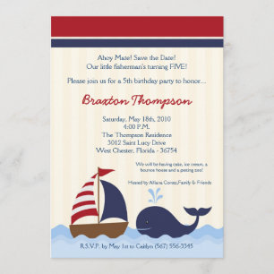 Ahoy convite náutico do aniversário do barco da