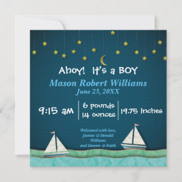Ahoy, é um barco e estrelas do MENINO - Anúncio de
