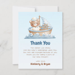 Ahoy É Um Chá de fraldas De Rapaz Obrigado Cartões