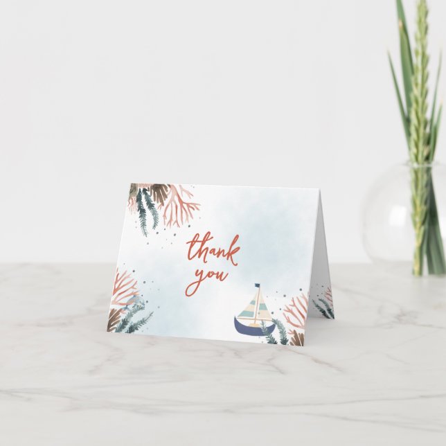 Ahoy É um Rapaz Náutico Obrigado Cartões (Frente)