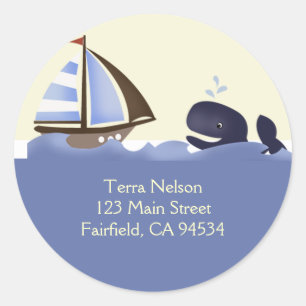 Ahoy etiquetas do endereço do remetente da baleia