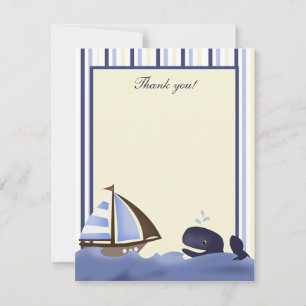 Ahoy Mate Blue Whale Cartões de agradecimentos