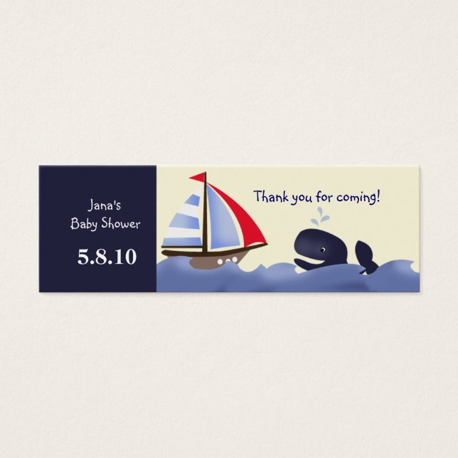 Ahoy Mate Red Sail Favor Tag (Frente)