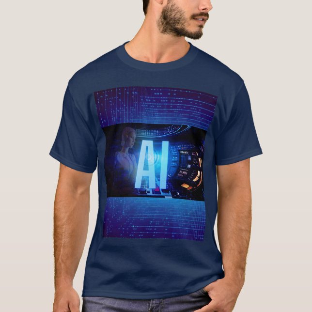Ai Robot T-Shirt design de inteligência artificial (Frente)