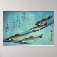 Ai (Trout) - Impressão de Peixe Japonês Colorido d