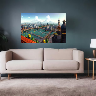 Ai veja como Tóquio parece   AI Art Poster