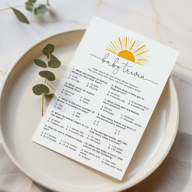 Aí vem o jogo da trivialidade do bebê filho (Criador carregado)