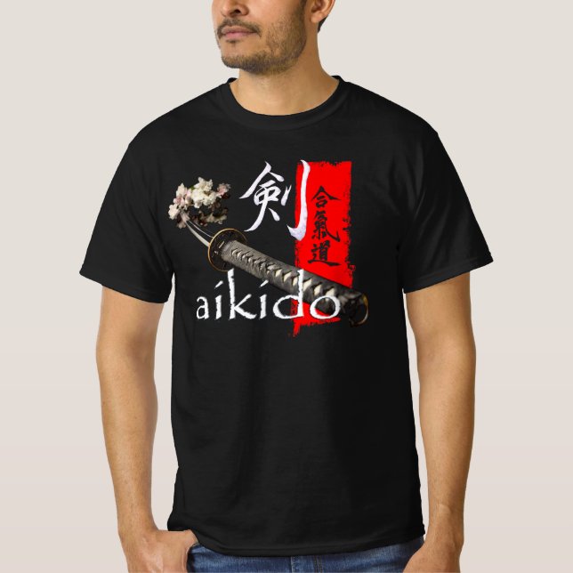 Aikido Katana - Samurai Sword T-Shirt (Frente)