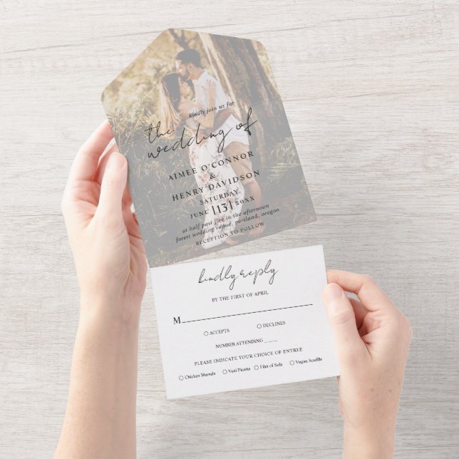 Aimee Rustic Script Modern Wedding (Tearaway)