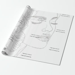 Ainda Amor - papel de embrulho de presente com let