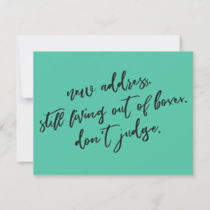 Ainda vivendo fora das caixas Não julgue o cartão 