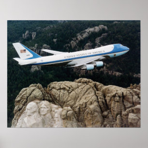 Air Force One sobre o poster do Monte Rushmore
