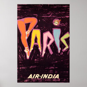Air India - Paris - Impressões de Pôster de Viagem