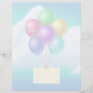 Air Mail - Folha de Papel de 8,5" x 11"