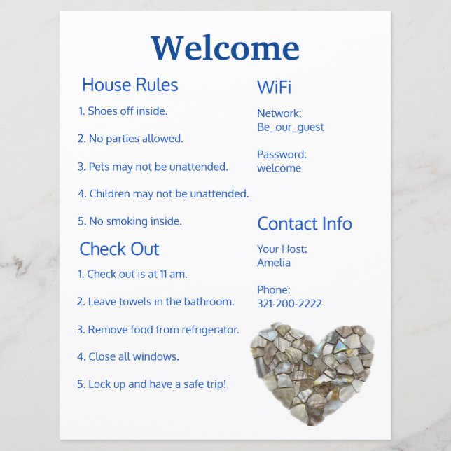 Airbnb Vrbo Welcome Sign Modelo Guide Beach (Frente)