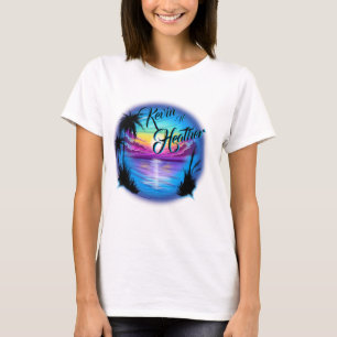 Airbrush Beach Scene T-Shirt