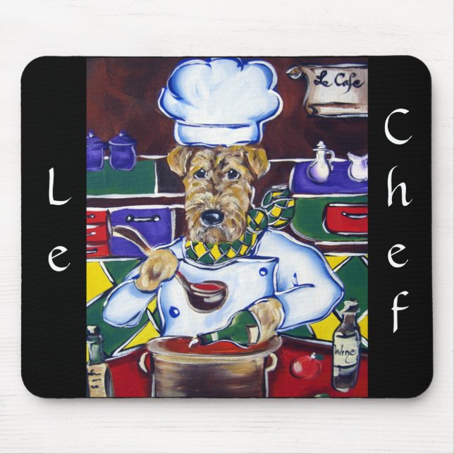 Airedale Terrier, Chef O Mousepad (Frente)
