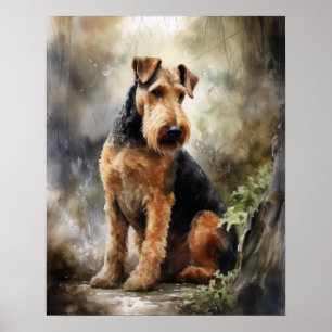 Airedale Terrier Dog Art Impressão
