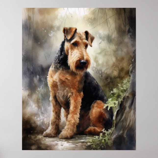 Airedale Terrier Dog Art Impressão (Frente)