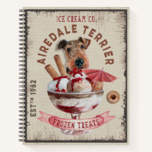 Airedale Terrier Ice-Creme Funny Tratamentos Conge