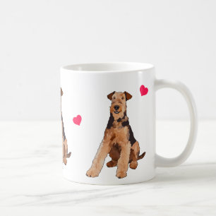 Airedale Terrier ilustrou a caneca de café
