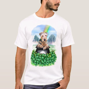 Airedale Terrier Pote de T-Shirt Dourado