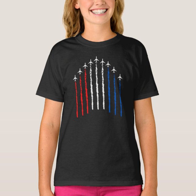 Airforce Flyover 4 De Julho T-Shirt (Frente)
