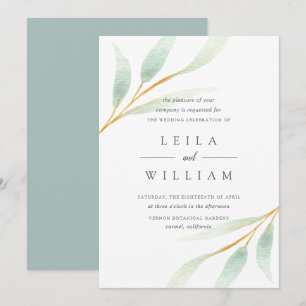 Airy Botanical   Convite De Casamento