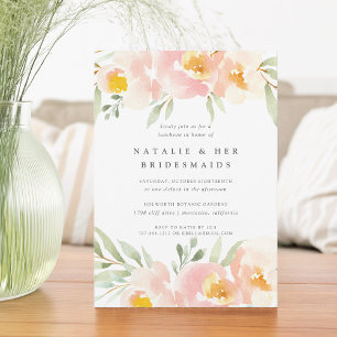 Airy Floral Bridesmaids Luncheon Convite
