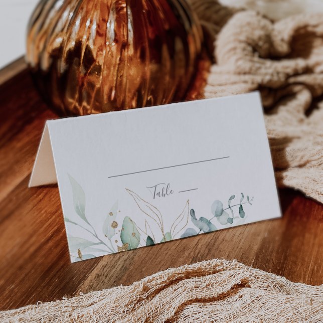 Airy Greenery e Cartão de Local de Casamento Doura (Criador carregado)