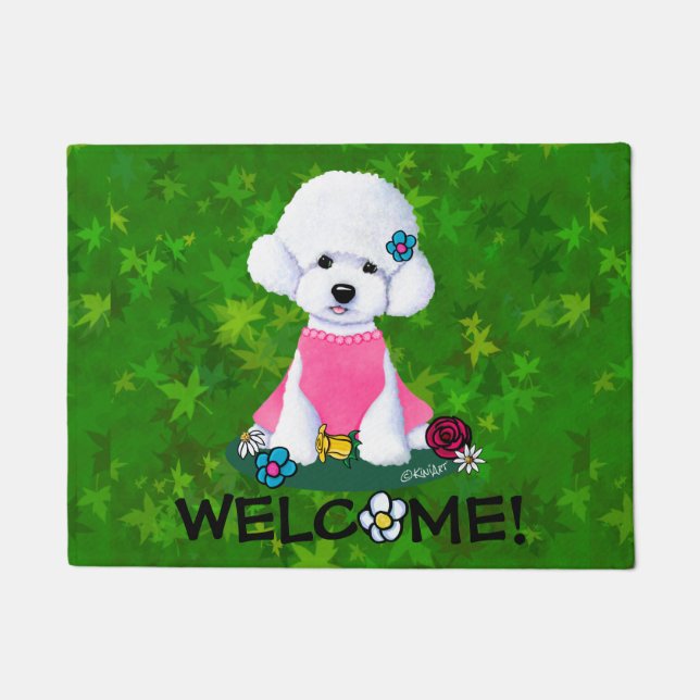 Ajudante de Jardim Bichon Tapete de Entrada (Frente)