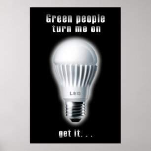 Ajude a mudar o mundo, com uma poster de lâmpada
