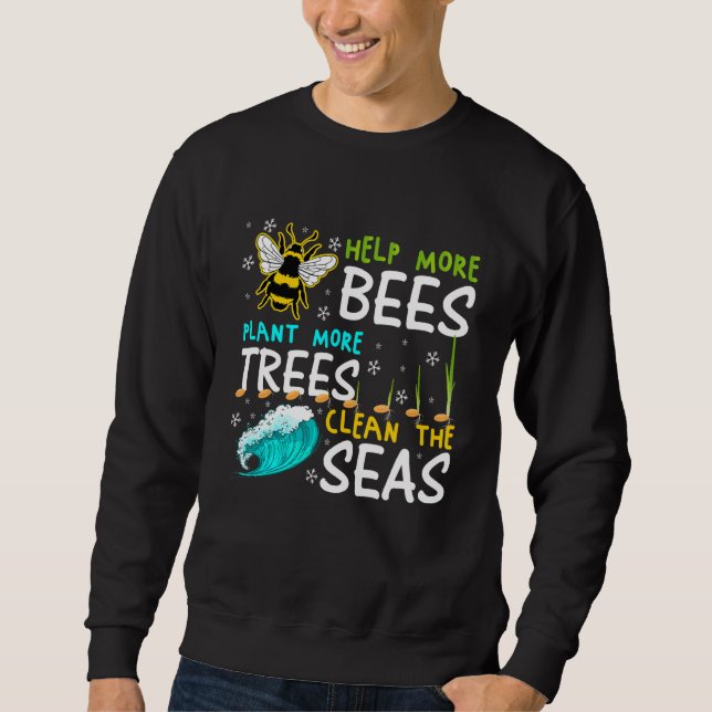 Ajude Mais Abelhas Plantar Mais Árvores Camiseta M (Frente)