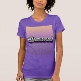Ajustado T-Shirt Abençoado com brilho roxo