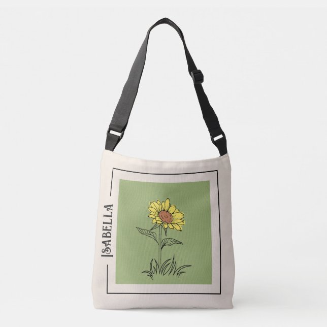 Ajustável Arte de Girassol - Bolsa Transversal (Frente)