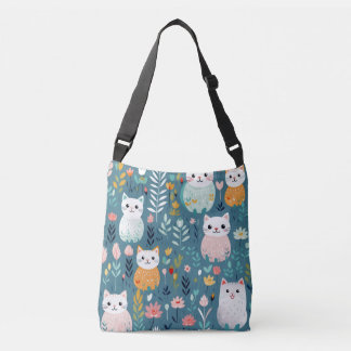 Ajustável Boho aqua bolsa de corpo cruzado de gato bonito co
