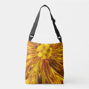 Ajustável Bolsa Abstrato de Linhas Flor Amarelo