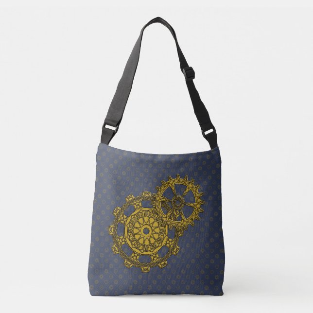 Ajustável Bolsa com Estampa Total de Relógio Tecido (Frente)
