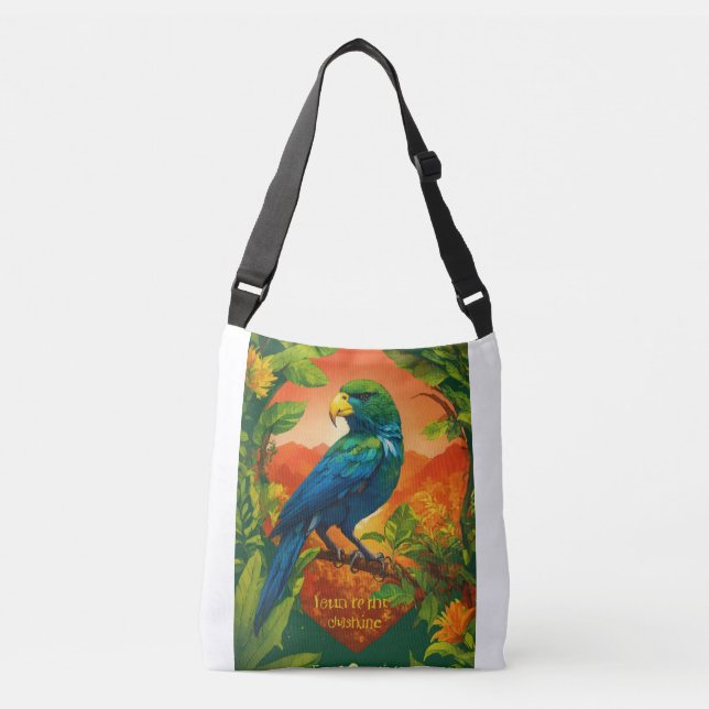 Ajustável Bolsa de Compras de Impressão de Papagaio Tropical (Frente)