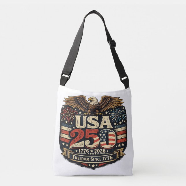 Ajustável Bolsa de Compras EUA 250 Águia Careca Liberdade 17 (Frente)