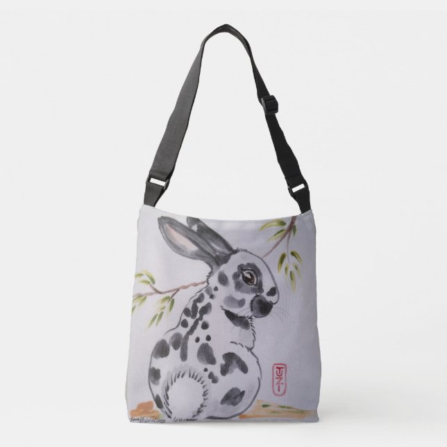 Ajustável Bolsa de Compre de preto e branco com Spot Inglês (Frente)