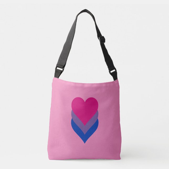 Ajustável Bolsa de Corações do Orgulho da Bissexualidade (Frente)