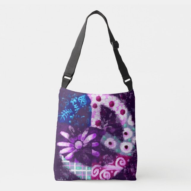 Ajustável Bolsa de Corpo Cruzado - Arte de Sinal de Paz de A (Frente)