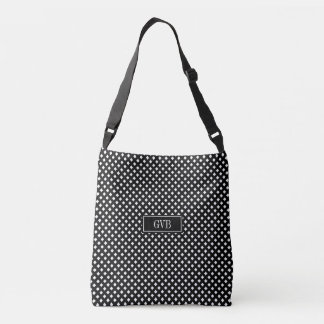 Ajustável Bolsa de Corpo Moderno de Gingham Negro e Branco