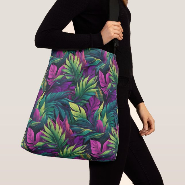 Ajustável Bolsa de Folhas Tropicais Coloridas (Close Up)