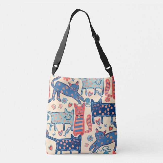 Ajustável Bolsa de Gato Retro (Verso)
