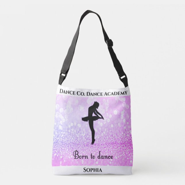 Ajustável bolsa de "Nascer para dança" com o nome do Studio  (Verso)
