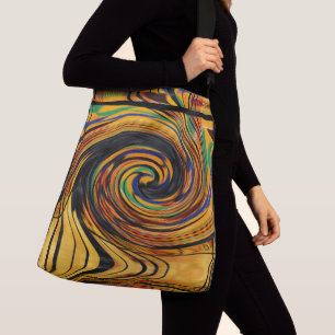 Ajustável Bolsa de padrão girado preto, vermelho, verde
