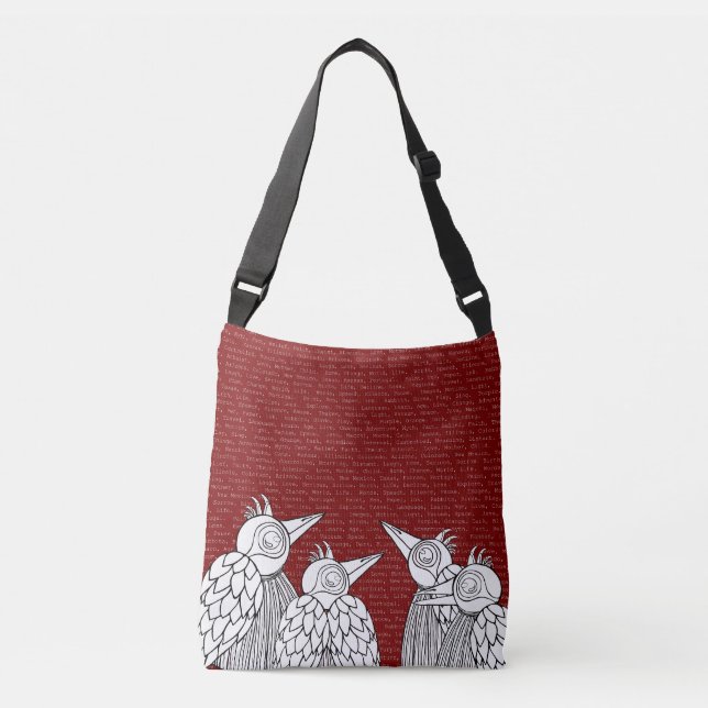 Ajustável Bolsa de Palavras Espontâneas e Aves (Frente)