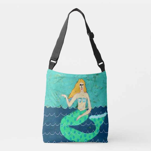 Ajustável Bolsa de praia verde da Sereia (Frente)